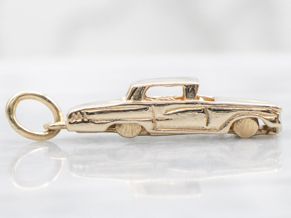 Vintage Gold Ford Thunderbird Car Charm Pendant