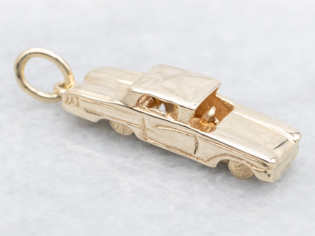Vintage Gold Ford Thunderbird Car Charm Pendant