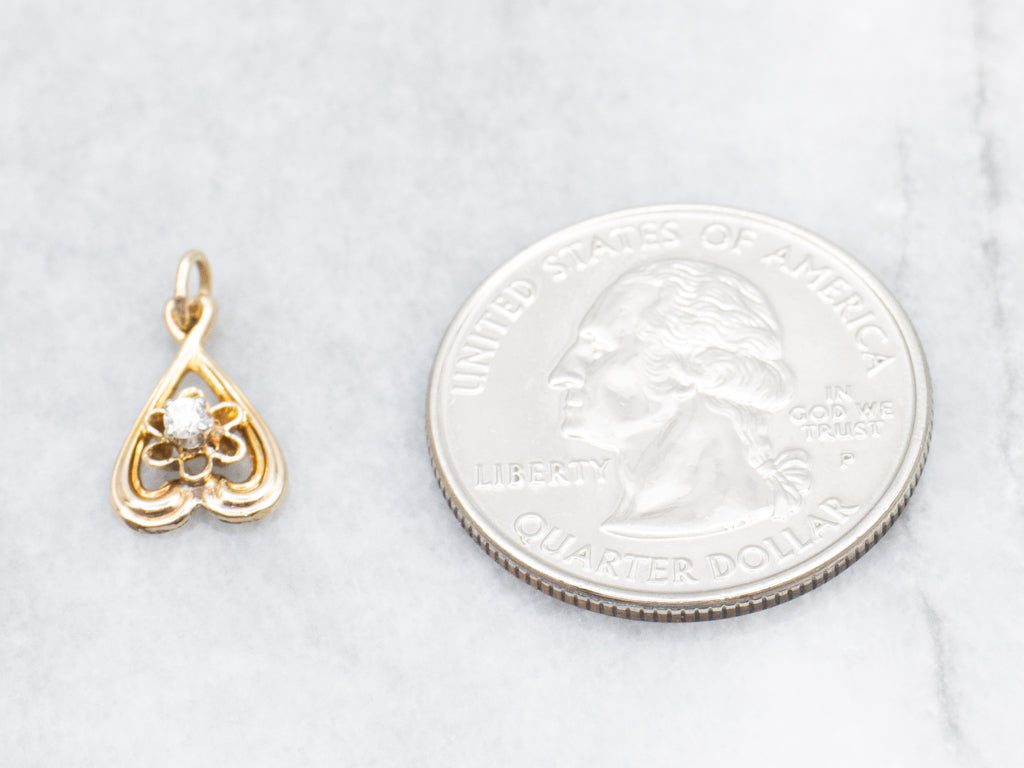Antique Buttercup-Set Diamond Stickpin Conversion Pendant