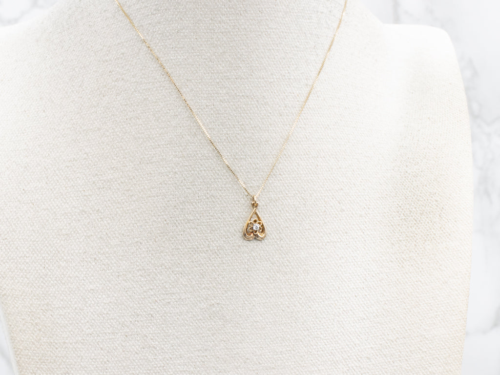 Antique Buttercup-Set Diamond Stickpin Conversion Pendant