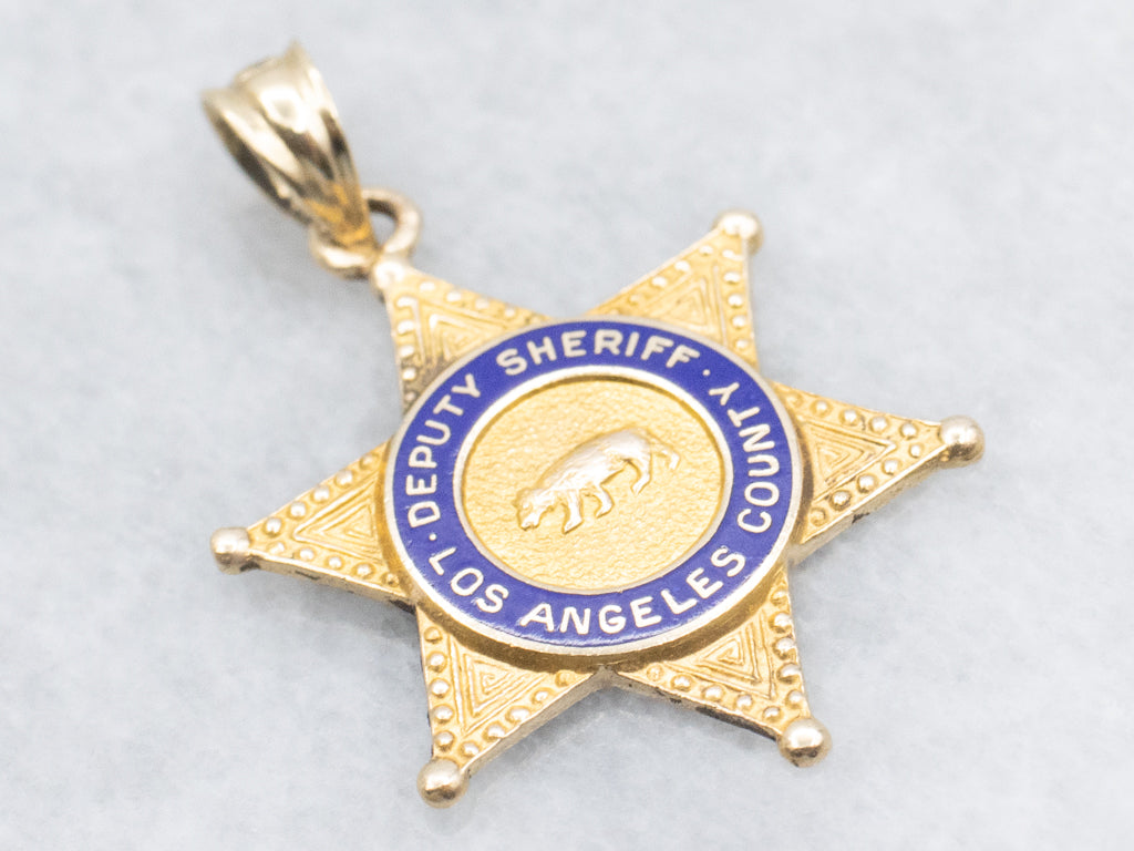 Los Angeles Deputy Gold Sheriff Star Pendant