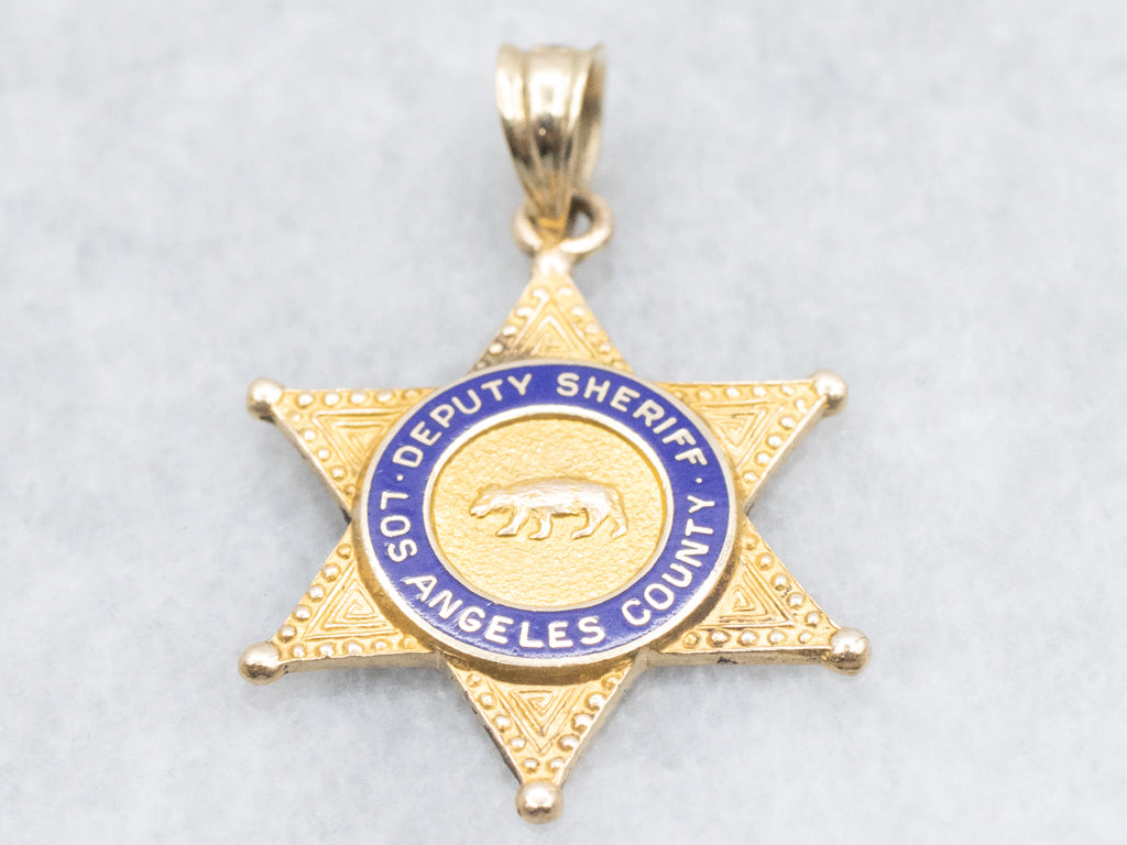 Los Angeles Deputy Gold Sheriff Star Pendant