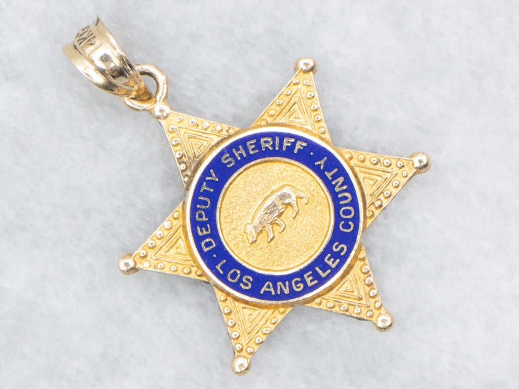 Los Angeles Deputy Gold Sheriff Star Pendant