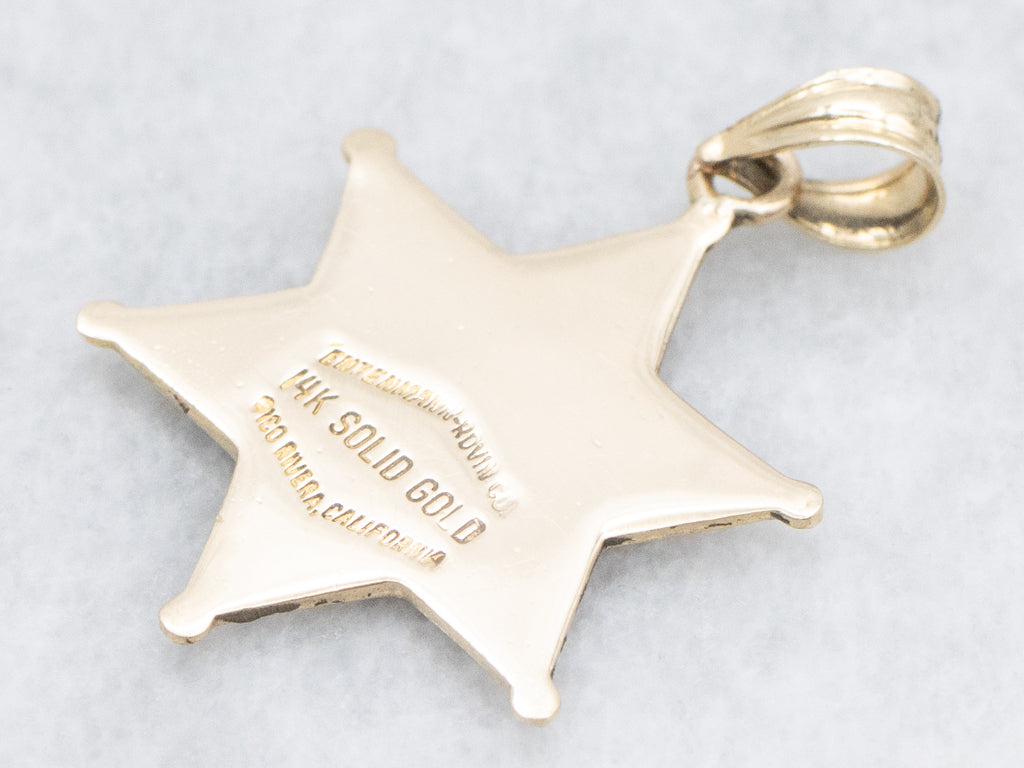 Los Angeles Deputy Gold Sheriff Star Pendant