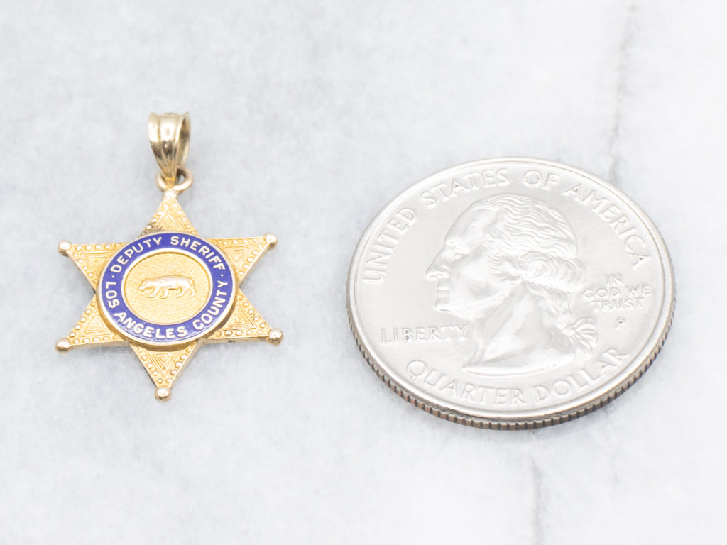 Los Angeles Deputy Gold Sheriff Star Pendant