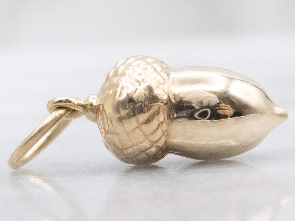 Antique Gold Acorn Charm Pendant
