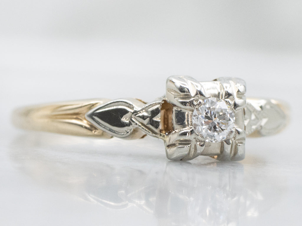 Vintage 1950s Diamond Keepsake Solitaire Engagement Ring