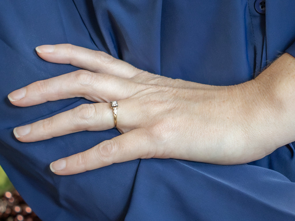 Vintage 1950s Diamond Keepsake Solitaire Engagement Ring