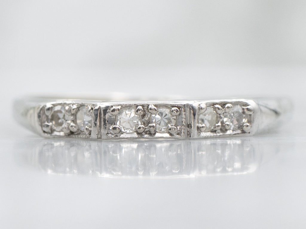 1950s Diamond White Gold Wedding Band