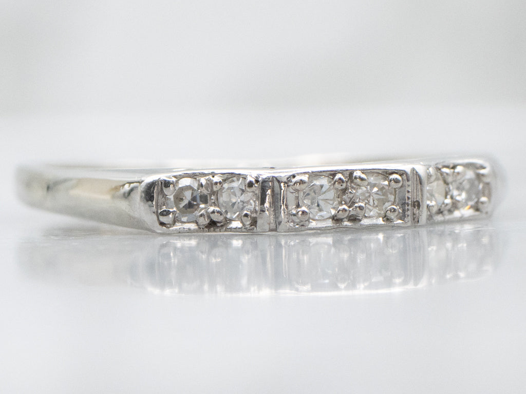 1950s Diamond White Gold Wedding Band