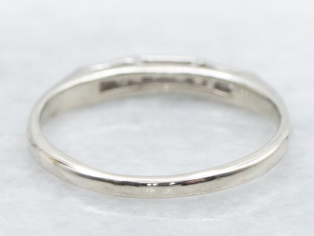 1950s Diamond White Gold Wedding Band