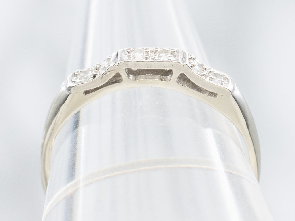1950s Diamond White Gold Wedding Band