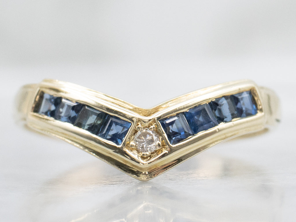 Channel-Set Sapphire and Diamond Enhancer Band