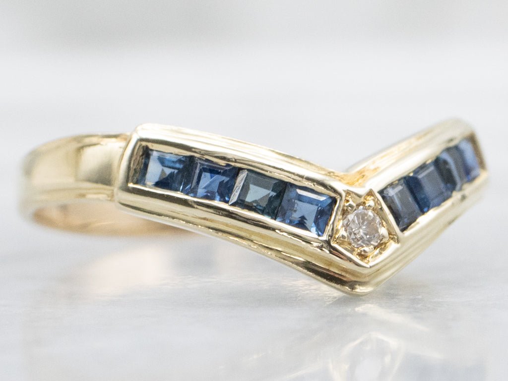 Channel-Set Sapphire and Diamond Enhancer Band