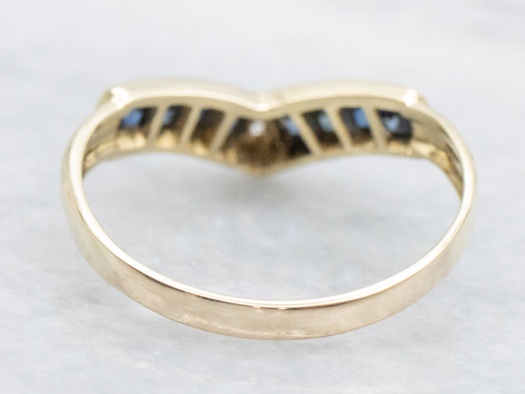Channel-Set Sapphire and Diamond Enhancer Band