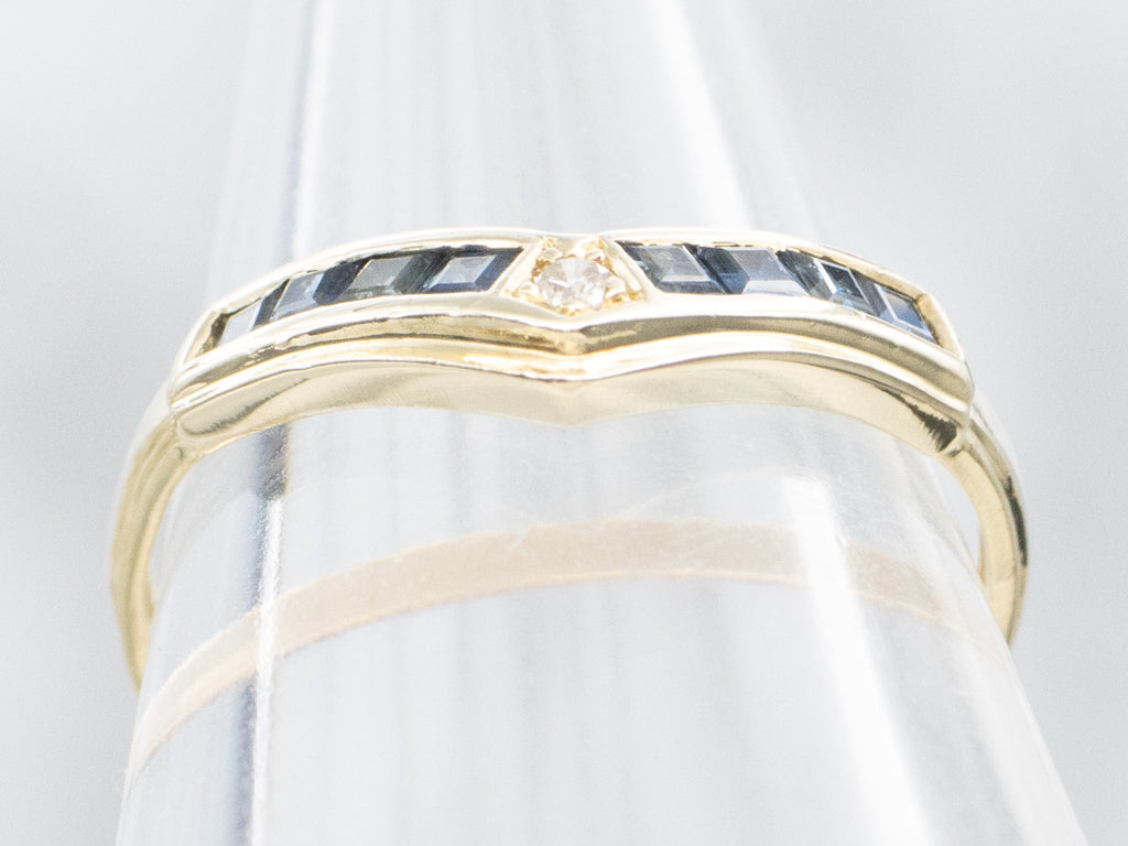 Channel-Set Sapphire and Diamond Enhancer Band