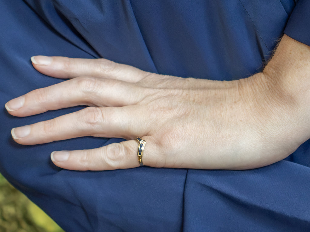 Channel-Set Sapphire and Diamond Enhancer Band
