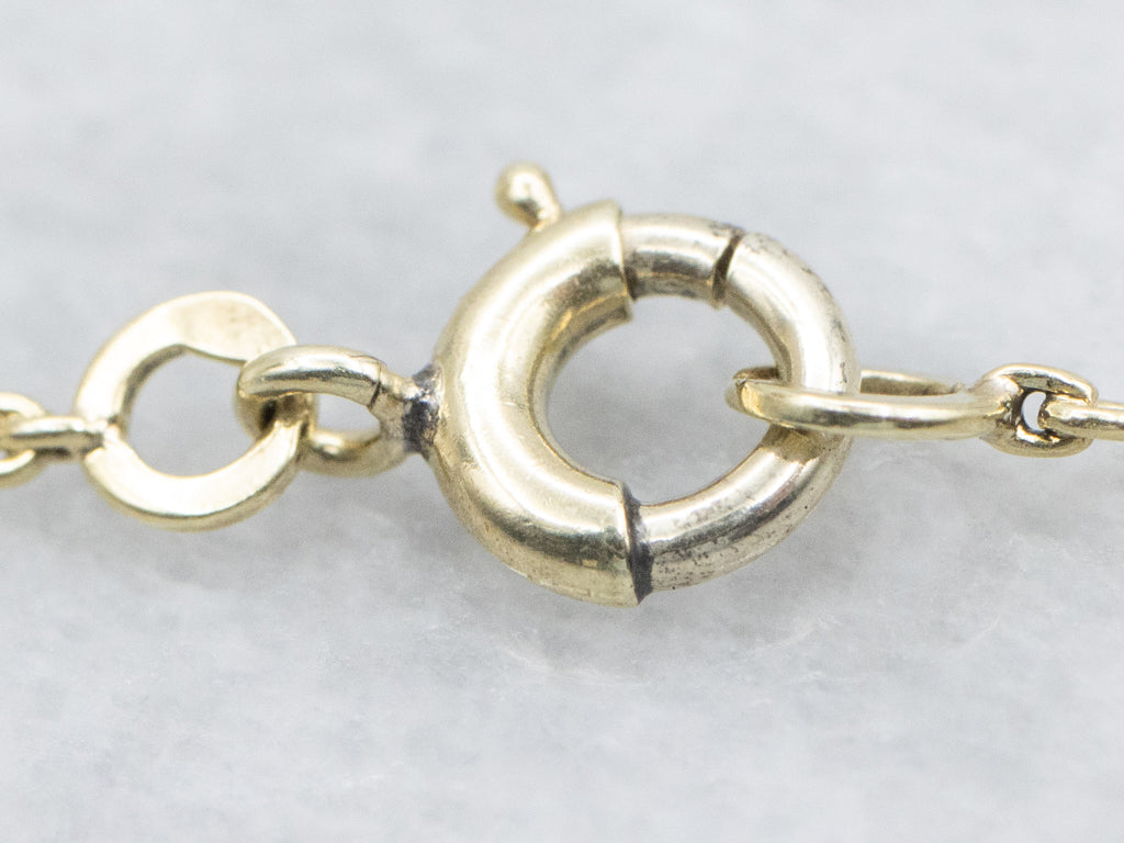 Vintage Gold Bar Link and Cable Link Lariat Chain