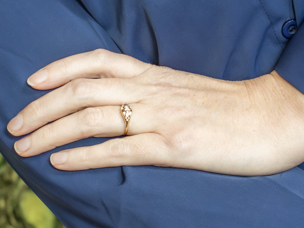 Late Art Deco 1930s Diamond Two-Tone Engagement Ring