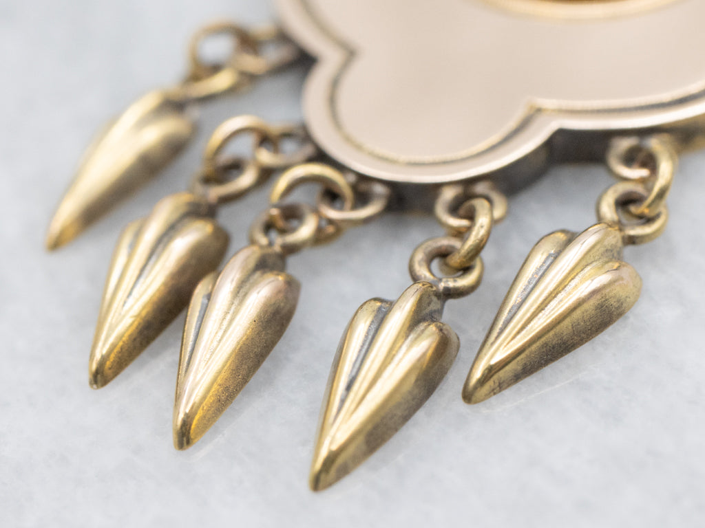 Antique Victorian Gothic Gold Drop Earrings