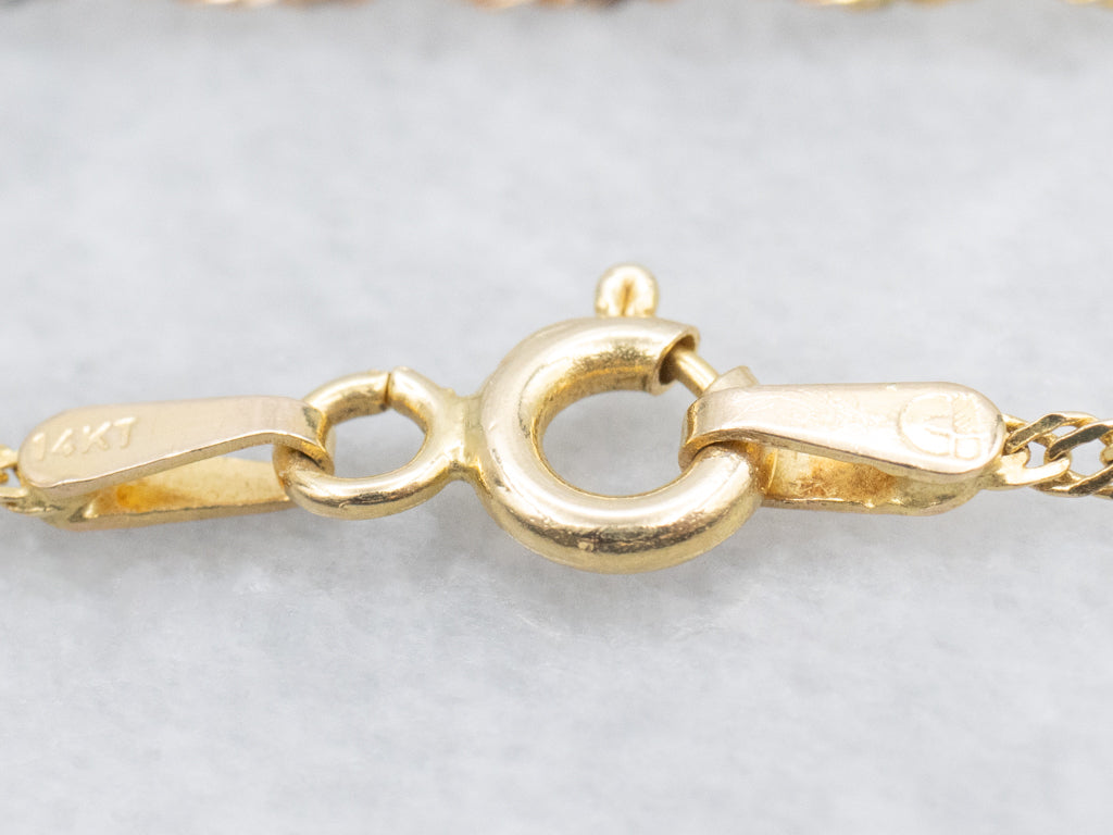 Italian Tri-Color Gold Singapore-Twist Chain