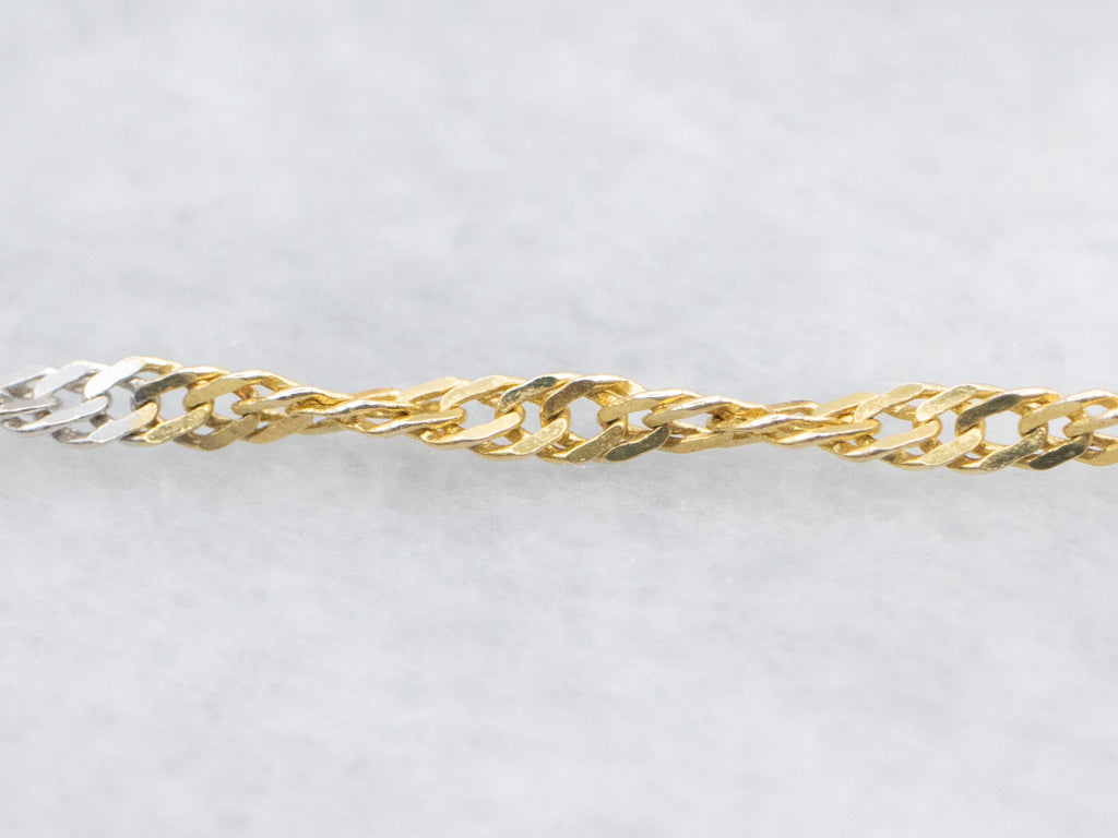 Italian Tri-Color Gold Singapore-Twist Chain