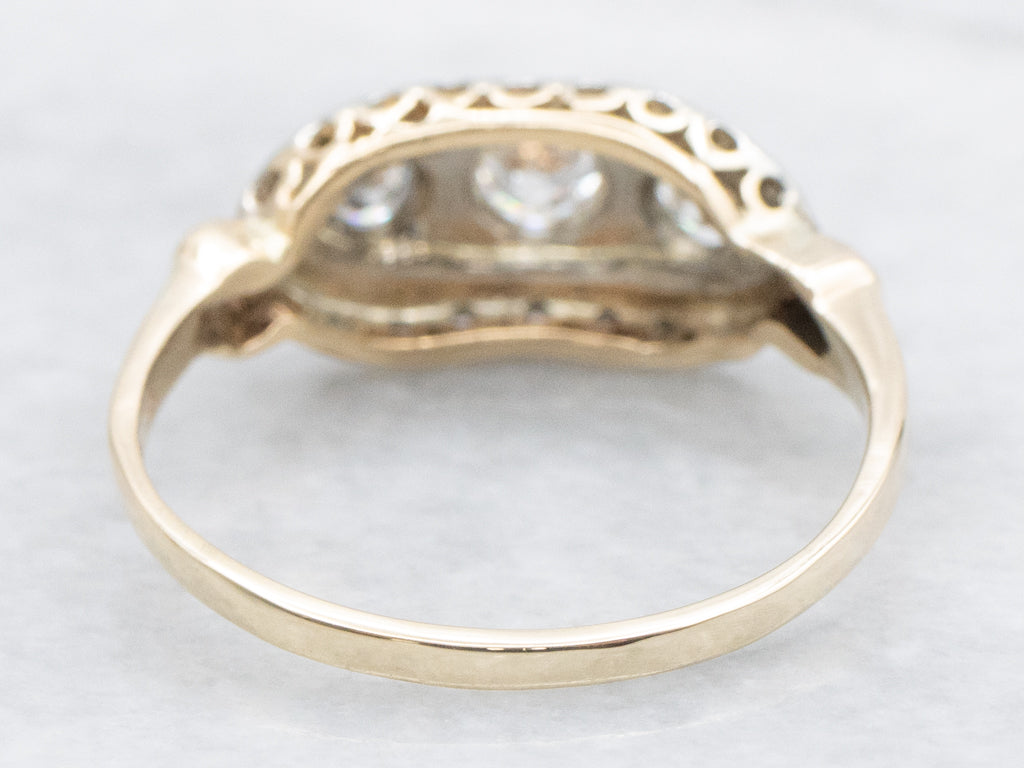 Vintage 1940s Three Stone Diamond Ring