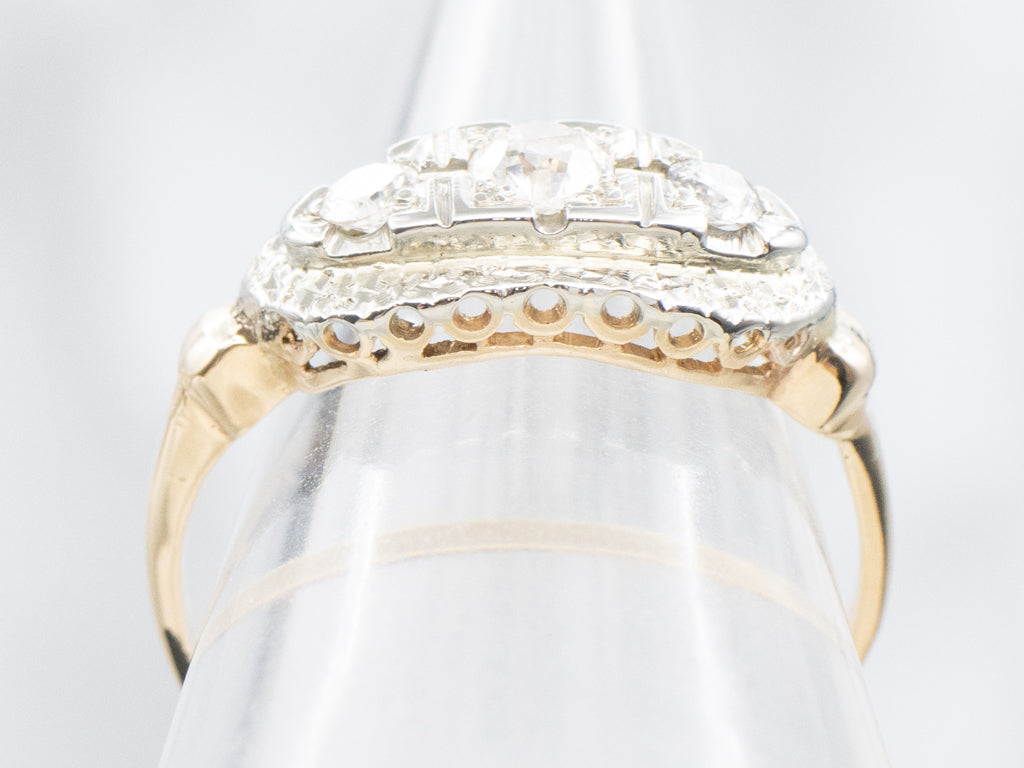 Vintage 1940s Three Stone Diamond Ring