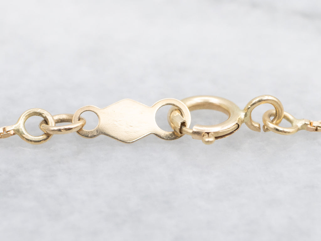 Yellow Gold Freshwater Pearl Station-Link Bracelet