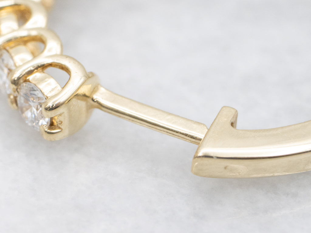 Brilliant Diamond Yellow Gold Hoop Earrings