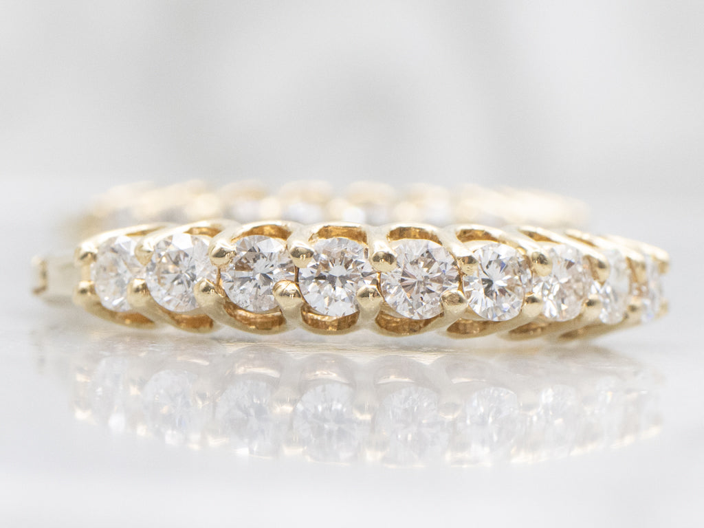 Brilliant Diamond Yellow Gold Hoop Earrings