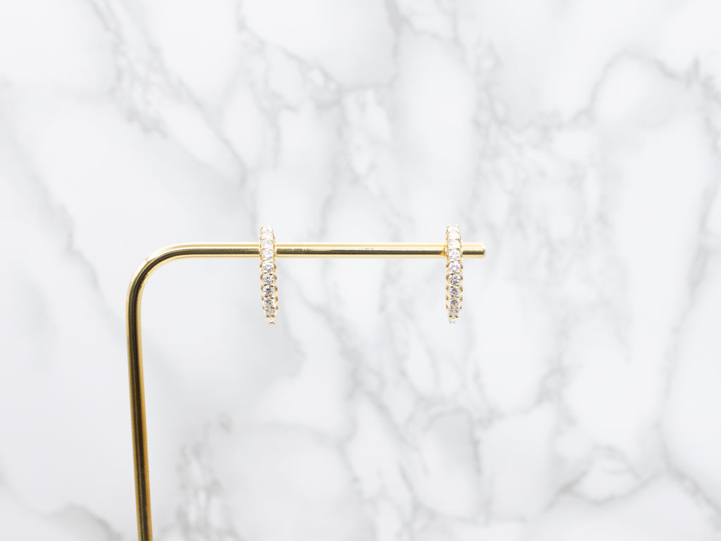 Brilliant Diamond Yellow Gold Hoop Earrings
