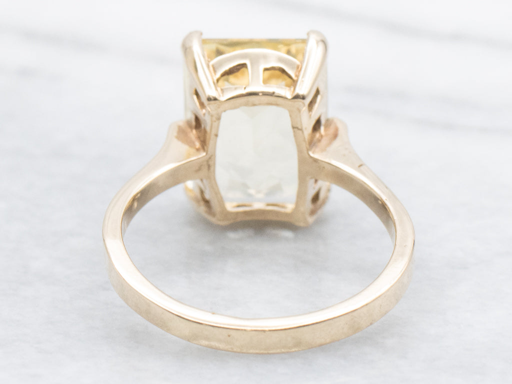 Scapolite Solitaire Yellow Gold Ring