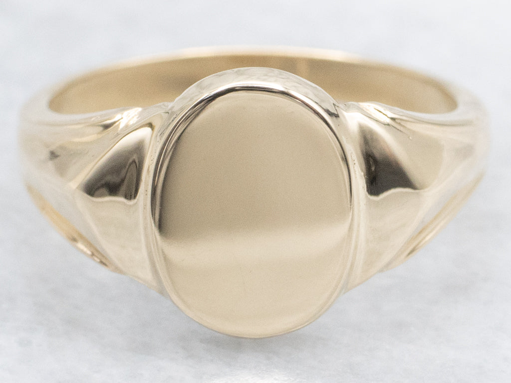 Plain Yellow Gold Signet Ring