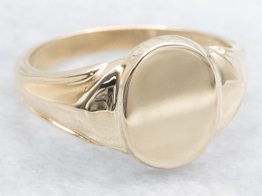 Plain Yellow Gold Signet Ring