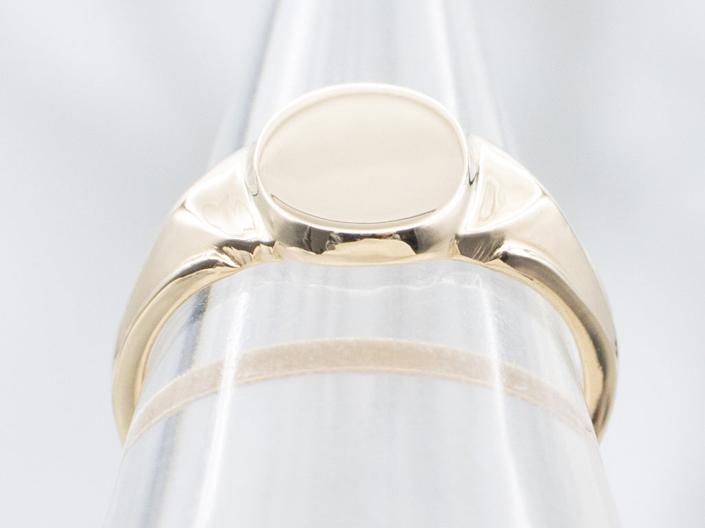 Plain Yellow Gold Signet Ring