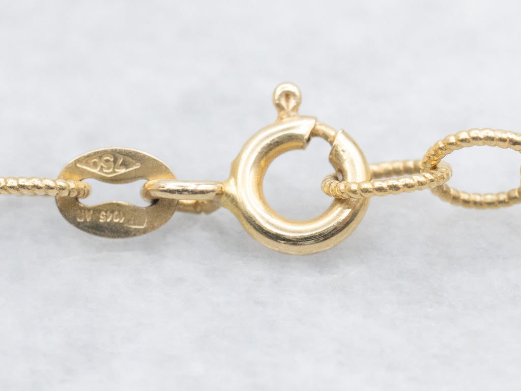 Yellow Gold Circle Link Chain Necklace