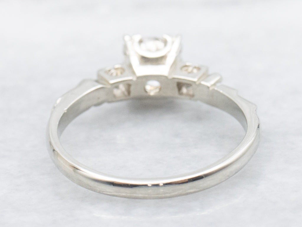 Old European Cut Diamond Three Stone Engagement Ring
