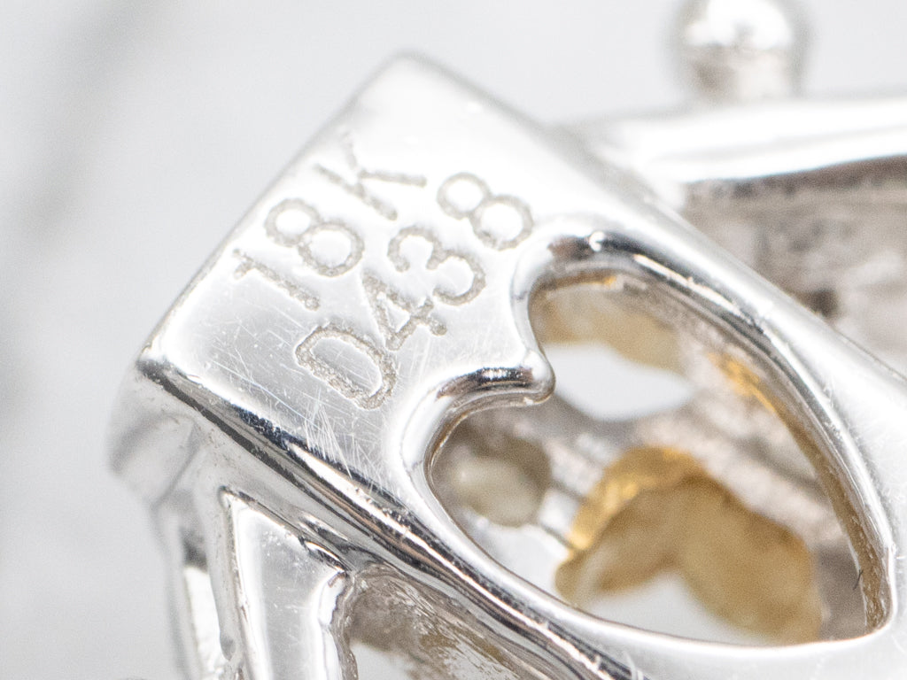 Champagne and Faint Yellow Diamond Tri-Color Gold Link Bracelet