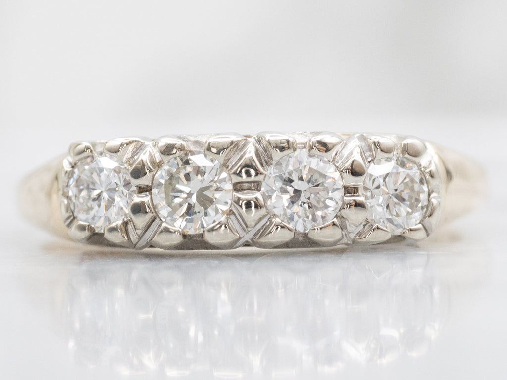Vintage Two-Tone Gold Diamond Band