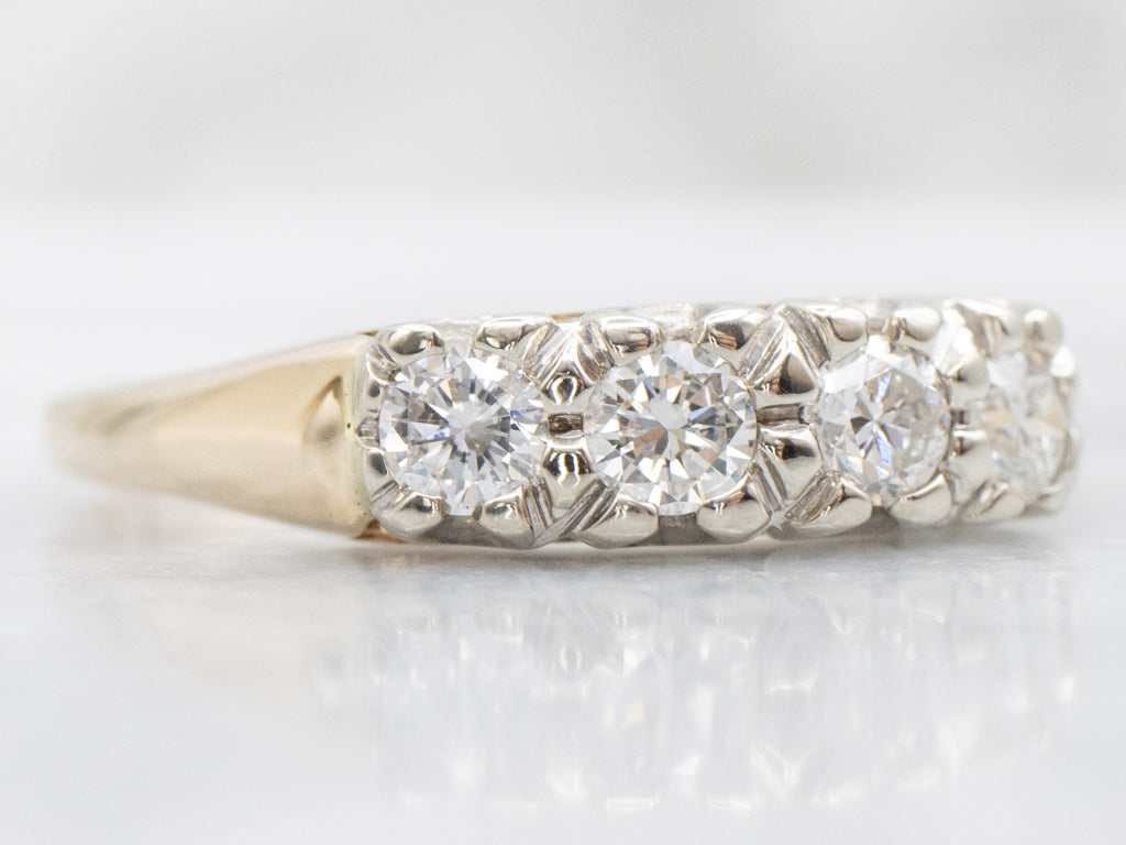 Vintage Two-Tone Gold Diamond Band