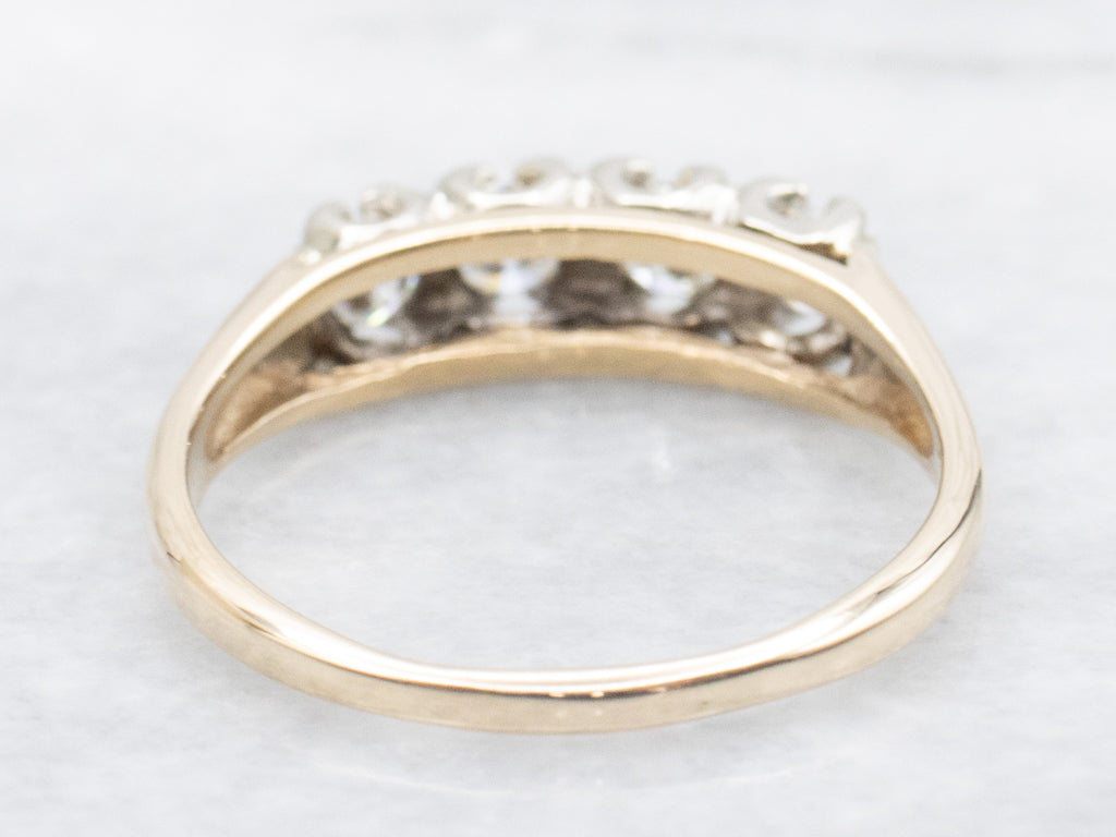 Vintage Two-Tone Gold Diamond Band