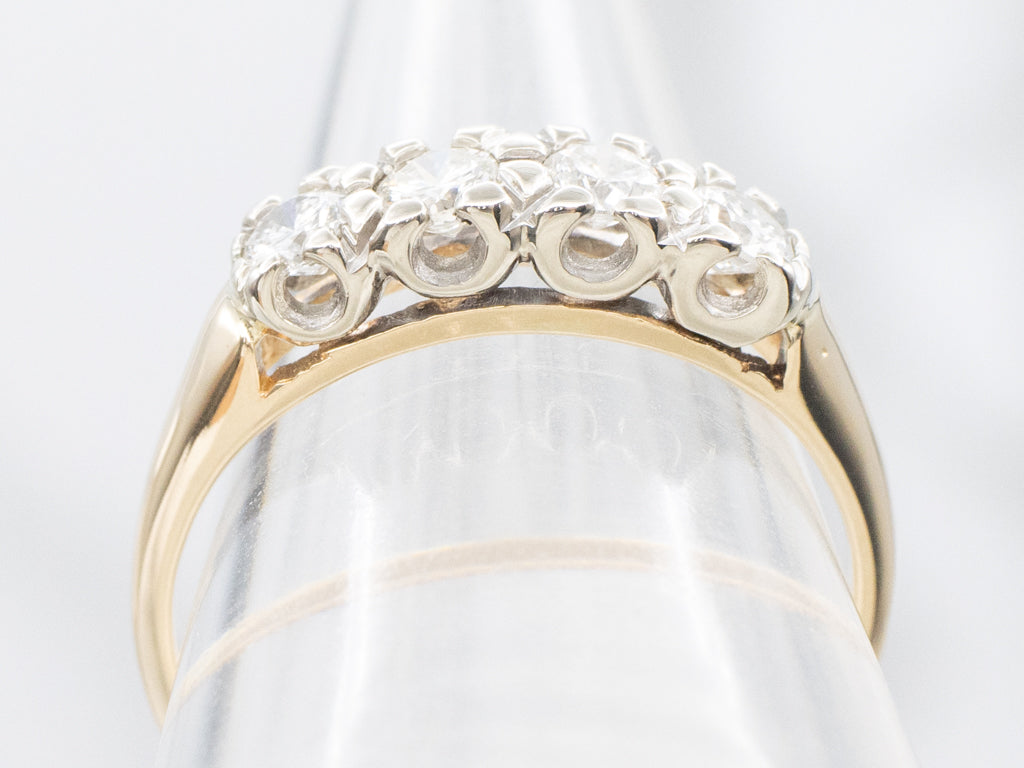 Vintage Two-Tone Gold Diamond Band