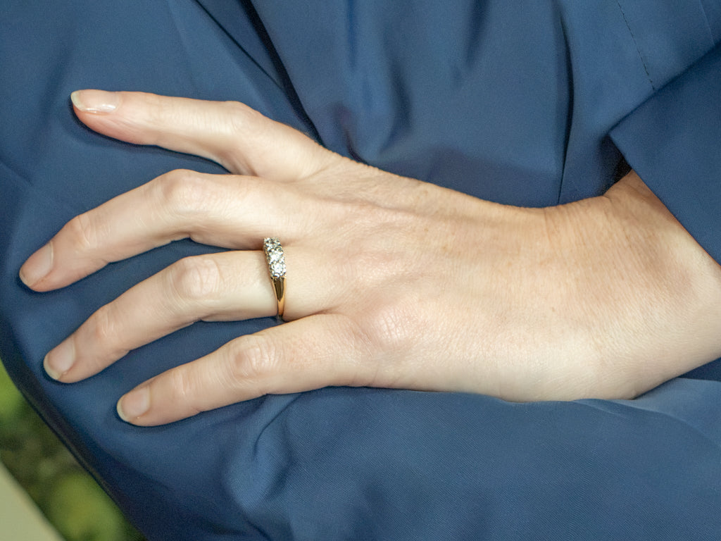 Vintage Two-Tone Gold Diamond Band