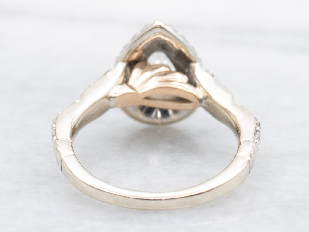 Enchanted Disney Ariel Pear-Shaped Diamond Double Halo Engagement Ring
