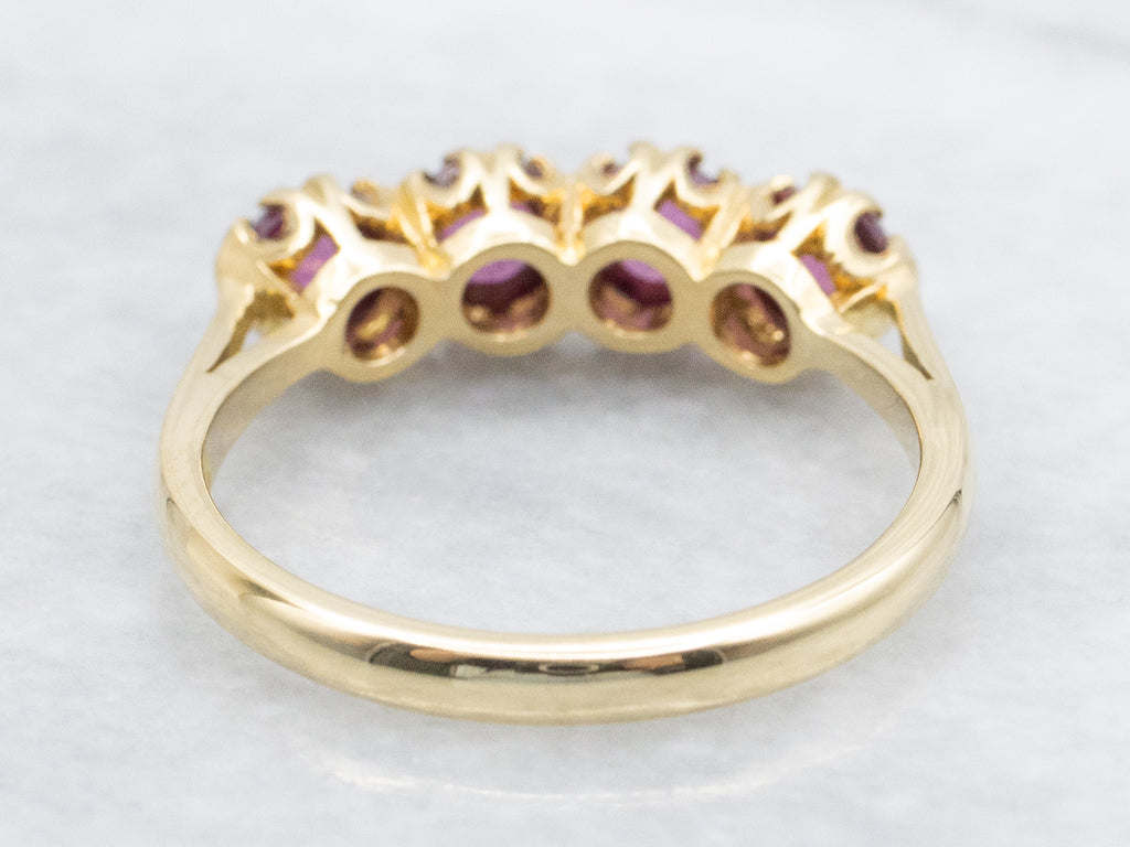 Antique Gold Rhodolite Garnet Cabochon Band