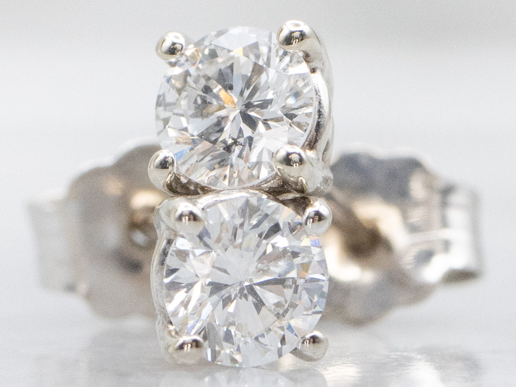 Half-Carat Diamond White Gold Stud Earrings