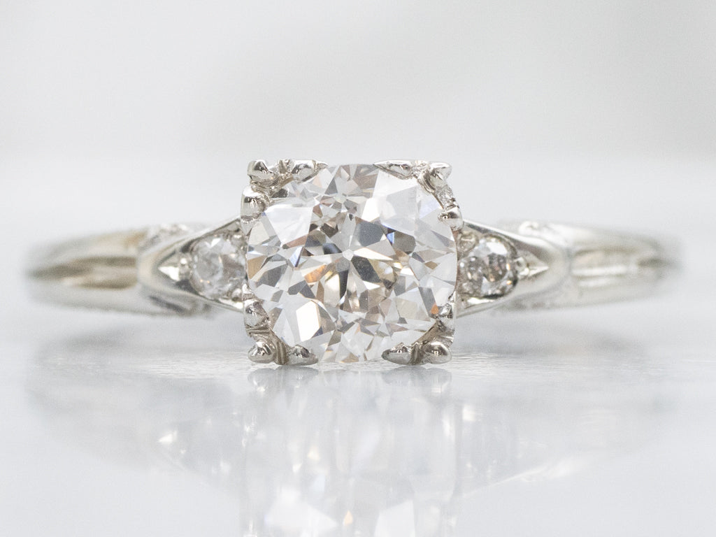 Retro 1940s Old European Cut Diamond Engagement Ring