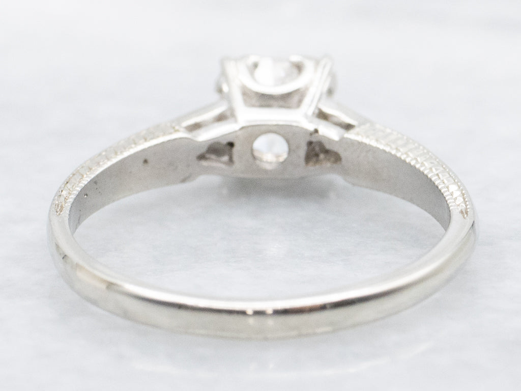Retro 1940s Old European Cut Diamond Engagement Ring