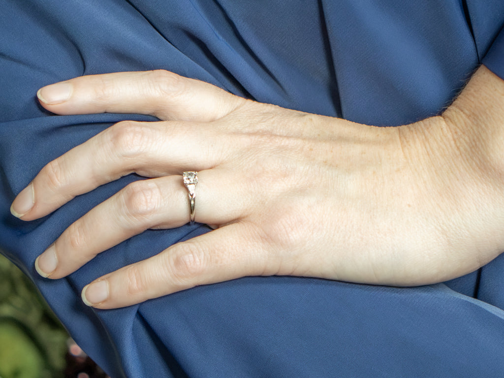 Retro 1940s Old European Cut Diamond Engagement Ring